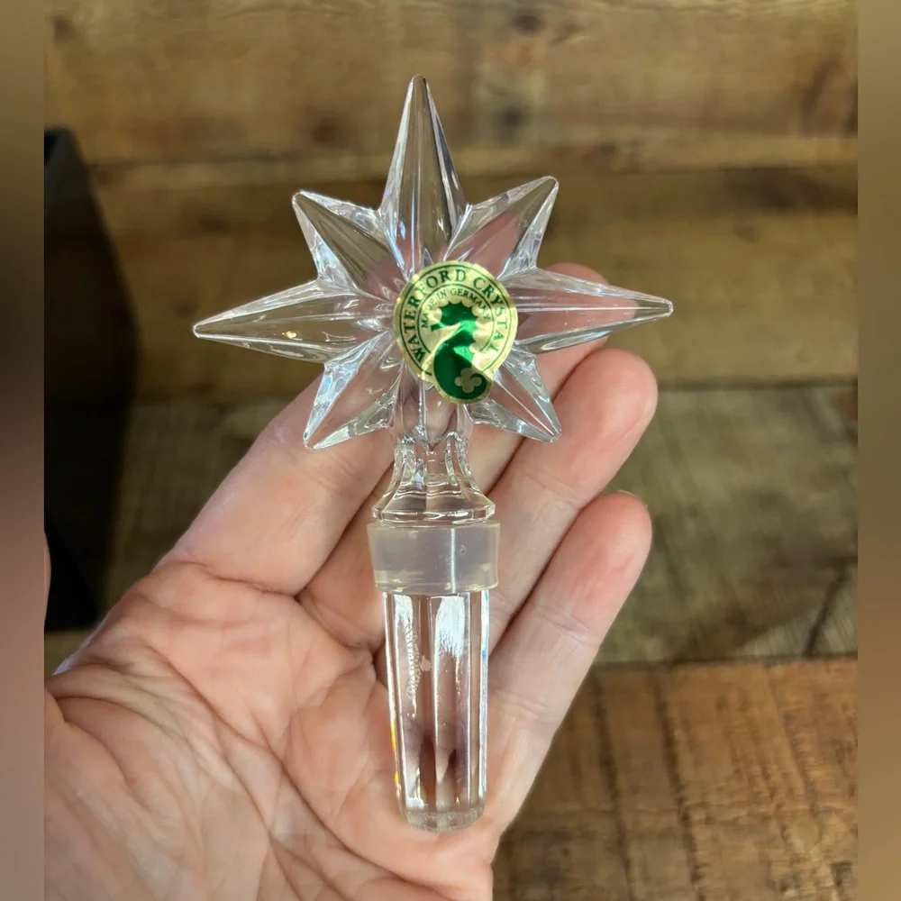 Pair of Waterford Crystal Congratulation Star Wine Bottle Stoppers Gift NIB